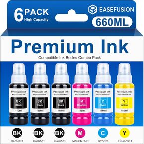 EaseFusion Compatible Ink Bottle Replacement for Epson 522 Ink, 6 Bottles in Saudi Arabia