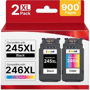 245XL Ink Cartridge Replacement for Canon 245XL 246XL Combo Pack High Capacity for Canon Ink 245 and 246, Work with Pixma MX490 MX492 MG2522 TR4520 MG3022 MG2520 TS3100 TS3122 TS3300 (Black,Color) in Saudi Arabia