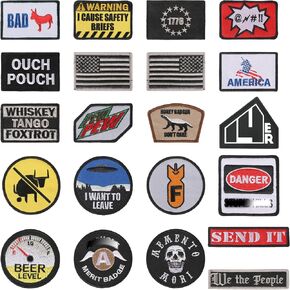 Morale Patches | Hook & Loop Backed Tactical, Embroidered Military Patches for Backpacks | Airsoft Patches for Jackets and Hats, Backpack | Morale Patch Bundle (21-Pack) in Kuwait