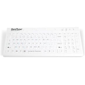 SaniType 'Blue Connect' Professional-Grade Rigid Silicone Washable Wireless Bluetooth®; Keyboard with ON/Off Switch (BT) (White) | KBSTRBT99Si-W in Saudi Arabia