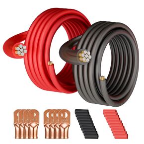 2 Gauge Wire Kit 2-Pack, 20FT Red + 20FT Black CCA Cable in Kuwait