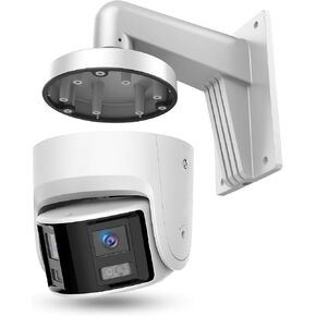 Acusense 4K 8MP Dual Lens Poe IP Security Camera Outdoor Panoramic Wide Angle, Metal Casing, Regular IR Night Vision, Bundle with PC140 WMS WML DS-1273ZJ-140 LTB342-140 Wall Mount Bracket in Saudi Arabia