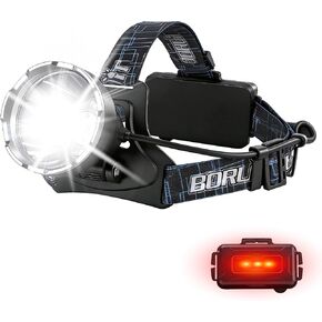 BORUIT Head Lamps LED Rechargeable - Super Bright 3 Modes, 90° Adjustable in Saudi Arabia