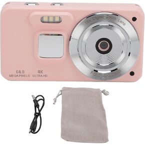 Digital Camera, 6400W 4K HD Student Selfie Video Camera with 18X Zoom Anti Shake Auto Focus for Kids Teens Black in Kuwait