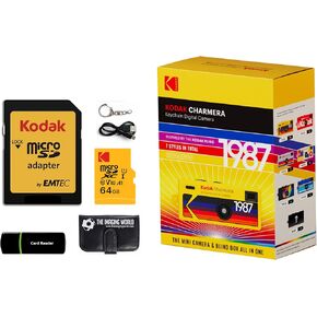 Kodak Charmera Key Chain Digital Camera (Random Style Blind Box) with 64 GB Micro SDHC Card and Reader, Memory Card Wallet Bundle in Saudi Arabia