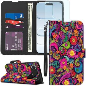 for iPhone 17 Wallet Case with Screen Protector, PU Leather Flip Folio with RFID Blocking Card Holder & Kickstand, Shockproof Protective Cover for 6.3", Philippians 4:13 in Saudi Arabia