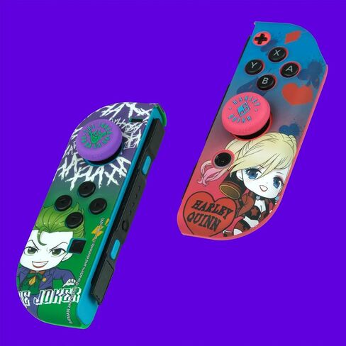 FRTEC – Combo Pack Switch Joker and Harley Quinn, Compatible with Switch and OLED, Grips Protectors, Customization, Easy to Install in Saudi Arabia