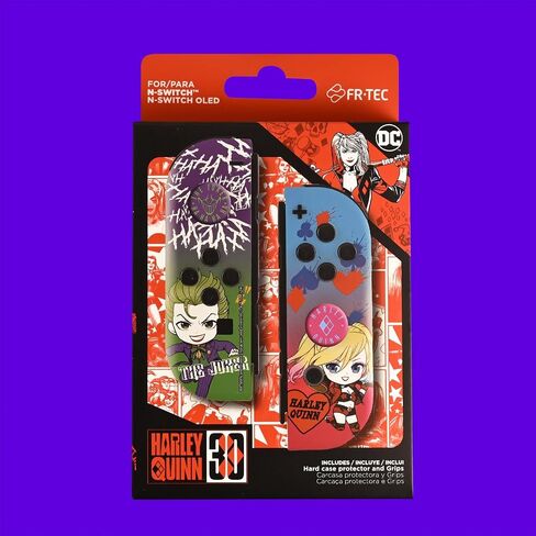 FRTEC – Combo Pack Switch Joker and Harley Quinn, Compatible with Switch and OLED, Grips Protectors, Customization, Easy to Install in Saudi Arabia