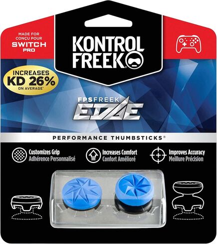 KontrolFreek FPS Freek Edge لوحدة تحكم نينتندو سويتش برو | عصا التحكم للأداء | 1 محدب مرتفع الارتفاع، 1 محدب منخفض الارتفاع | أزرق in Saudi Arabia
