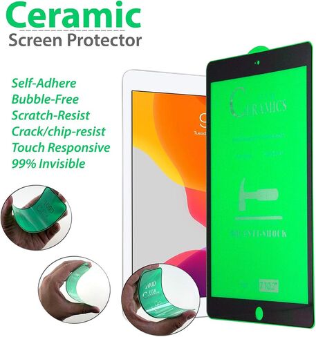 KIQ Ceramic Screen Protector for iPad 8th 7th Generation Compatible (10.2 Inch iPad 8/7 gen 2020 2019) in Saudi Arabia