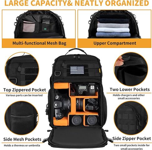 TORIBIO Camera Tactical Backpack Bag for DSLR/SLR/Mirrorless Photography in Saudi Arabia