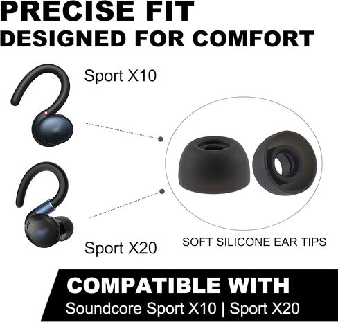أطراف أذن بديلة متوافقة مع Soundcore Sport X20 / X10 in Kuwait