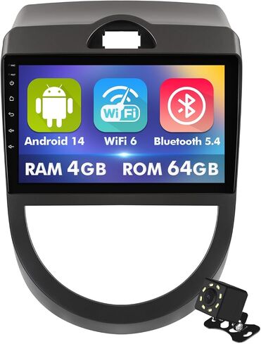 4+64GB 9 Inch Touchscreen Android 14 Car Radio Stereo for Kia Soul 2010-2013 with CarPlay/Android Auto Car Radio, Support WiFi 6, Bluetooth,5.4, Backup Camera, SWC in Saudi Arabia
