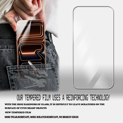 Screen Protector For iPhone17Pro Tempered Glass 2-Pack Camera Lens Protector Film 2-Pack With Easy Alignment Tool in Saudi Arabia