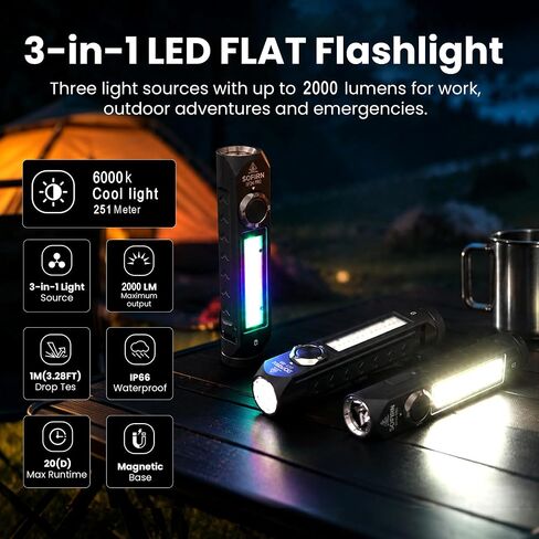 CSTEBOKE Sofirn IF24 2000 Lumens Rechargeable EDC Flat Flashlight in Saudi Arabia
