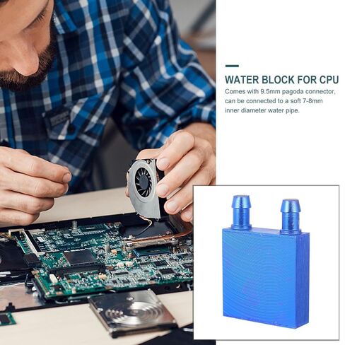 Aluminum Water Cooling Block for CPU, Lateral Port 7-8mm Connector in Saudi Arabia