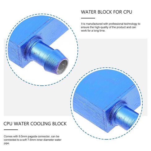 Aluminum Water Cooling Block for CPU, Lateral Port 7-8mm Connector in Saudi Arabia