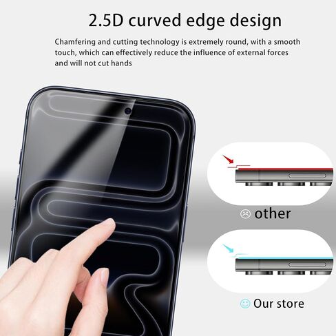 [2-2 Pack Privacy Screen Protector Designed For iPhone17Promax Anti Spy Private Tempered Glass Film 2-Pack Camera Lens Protector Film 2-Pack Easy Alignment Tool in Saudi Arabia