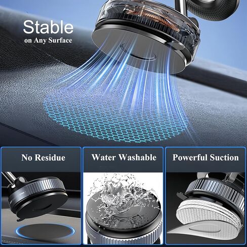Magnetic Phone Holder for Car,Vacuum Suction Cup Phone Mount,Magsafe Car Mount for iPhone, No Need Charge,Folding Holder for iPhone and Android in Saudi Arabia