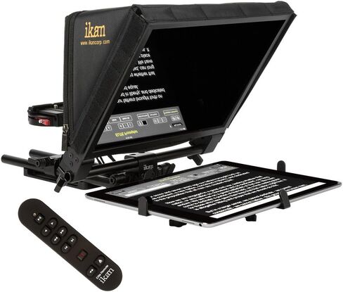 Ikan Elite Universal Tileprompter for Surface Pro & Ipad Pro ، Beam Splitter 70/30 Glass ، w/rolling case (PT-Eleite-Pro-TK)-Black in Saudi Arabia