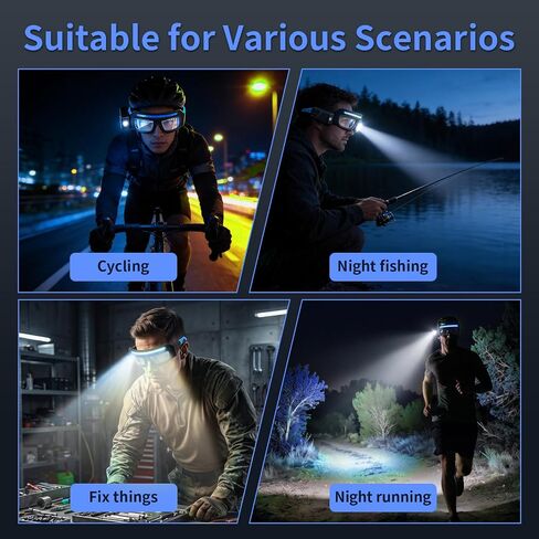 LED Light Safety Glasses,90°Rotatable 5-Mode Touch Eyewear,USB-C Rechargeable, for Mechanic,Fishing,Camping in Saudi Arabia