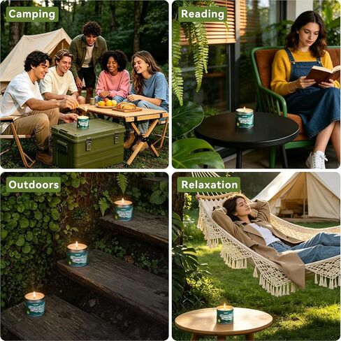 2 Pack Citronella Candles Outdoor & Indoor, 18oz Soy Wax Candles with 60+ Hours Burn Time, Long-Lasting Natural Scent for Camping, Patio, Garden & Home in Saudi Arabia