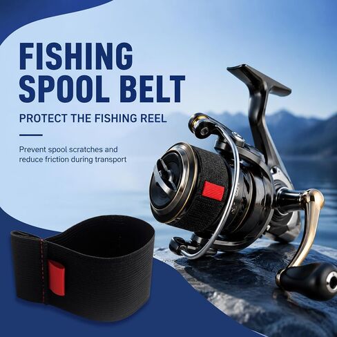 Fishing Spinning Reel Cover Protection Spool Belt Accessories, Black in Saudi Arabia