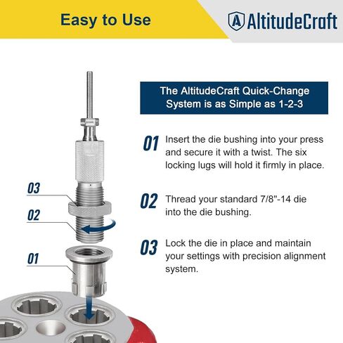 Die Bushings, Quick Change Bushing System with Press Bushing for Reloading, Compatible with Hornady Single-Stage Press and Progressive Press, 10 Pack in Saudi Arabia