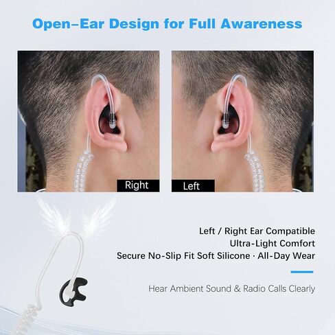 9-Pair Silicone Ear Molds for Two-Way Radio Acoustic Coil Tube Earpiece Left & Right Ear Replacement Compatible with Motorola Kenwood Baofeng Retevis (Clear, Black, Pink L/M/S 18pcs) in Saudi Arabia