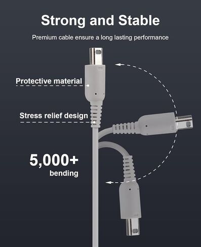 3DS Charger Set, USB-A & USB-C to 3DS/2DS/DSi Series Charging Cable Compatible with Nintendo 3DS/ DSi/DSi XL/ 2DS/ 2DS XL/New 3DS 100-240V Wall Plug Adapter in Saudi Arabia