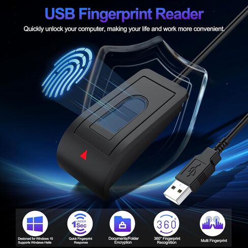 Upgraded USB-A Fingerprint Reader for Windows 10/11,Finger Scanner for PC in Saudi Arabia