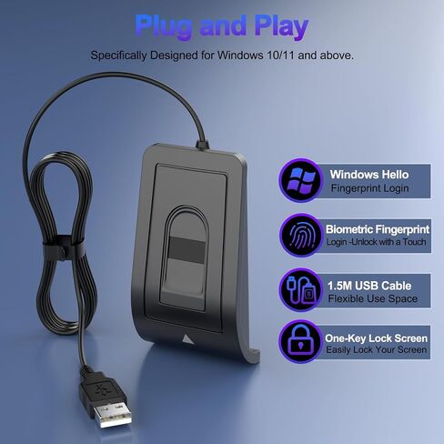 Upgraded USB-A Fingerprint Reader for Windows 10/11,Finger Scanner for PC in Saudi Arabia
