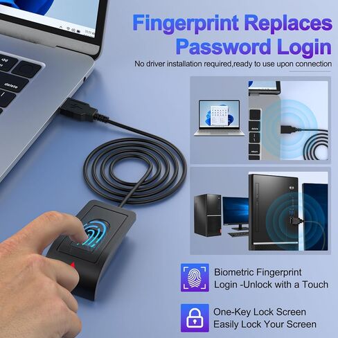 Upgraded USB-A Fingerprint Reader for Windows 10/11,Finger Scanner for PC in Saudi Arabia