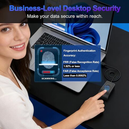Upgraded USB-A Fingerprint Reader for Windows 10/11,Finger Scanner for PC in Saudi Arabia