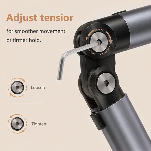 Tablet Stand for Phone with Clamp, 3-Section Arm 360° Adjustable Tablet Holder, Compatible with 4.7-15.6 Inch Devices, Grey and Black in Saudi Arabia