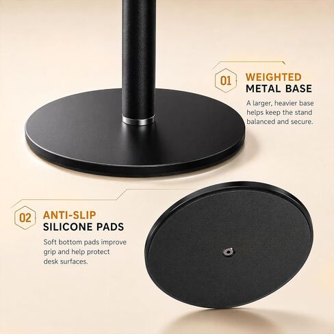 Tablet Stand for Phone with Clamp, 3-Section Arm 360° Adjustable Tablet Holder, Compatible with 4.7-15.6 Inch Devices, Grey and Black in Saudi Arabia