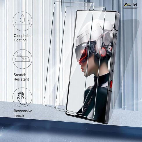 عبوتان مصممتان لواقي الشاشة Red Magic 9 Pro من الزجاج المقسى، مقاوم للغاية، مقاوم للخدش، خالٍ من الفقاعات لواقي الشاشة Red Magic 9 Pro/9 Pro+، مناسب للحافظة in Kuwait