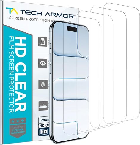 واقي شاشة Tech Armor لهاتف iPhone 17 Air، فيلم HD PET، 4 عبوات in Saudi Arabia