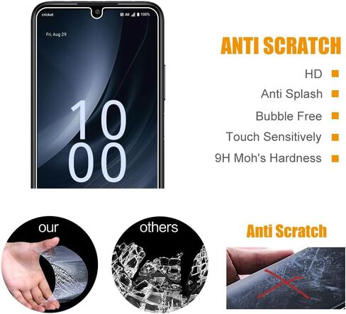 [3 Pack] Tempered Glass Screen Protector Compatible with Cricket Icon Pro 2026/AT&T Motivate Pro 2 5G 6.75" Phone with Touch Sensitive 9H HD Clear Transparent Ultra thin Protective Glass Film in Saudi Arabia