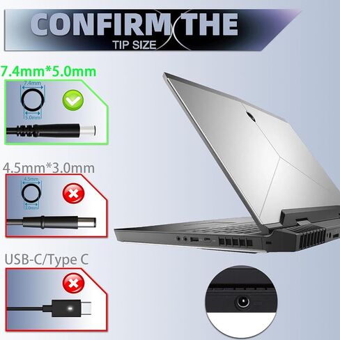 شاحن / محول تيار متردد 180 وات 130 وات مناسب لجهاز Dell-G-Series G3 15 3500/3579 /3590 G3 17 3779 G5 5510/5511/5515/5520 G7 17 7790 سلك محول إمداد الطاقة للكمبيوتر المحمول in Kuwait