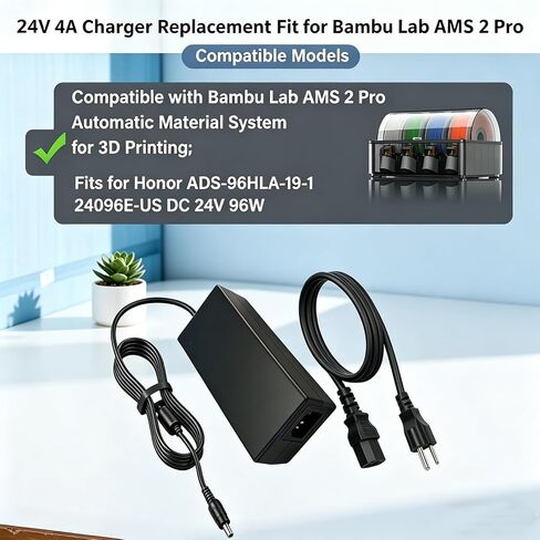 for Bambu Lab AMS 2 Pro Switching Adapter 24V 4A AC/DC Power Supply Compatible with Bambu Lab AMS 2 Pro Automatic Material System Replacement for Honor ADS-96HLA-19-1 24096E Charger in Saudi Arabia