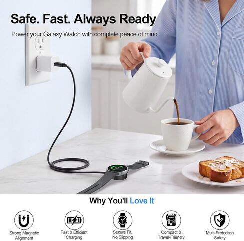 for Galaxy Watch Charger Compatible with Samsung Galaxy Watch 8/7/6/5/4/FE in Saudi Arabia