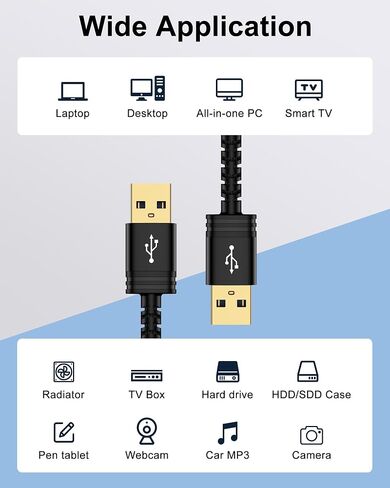 USB to USB Cable 6FT, USB A to A Male to Male Cable Double End Type A Cord in Saudi Arabia