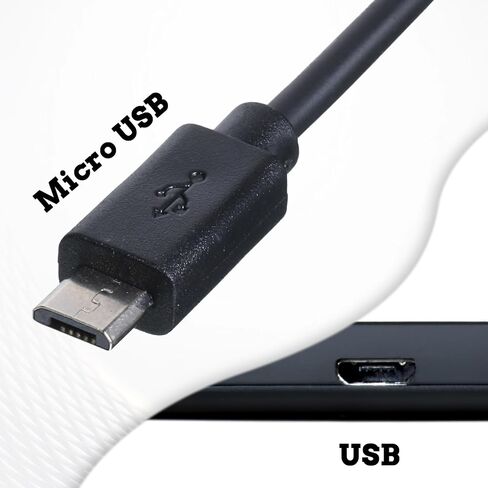 6 PCS Micro USB Pigtail 2 Wire Power Cable, Micro USB Pigtail Cable — 12inch/30cm, 5V 3A, 22AWG, 2 Wires Power Pigtails Cables Cord DIY Black, 1 Feet in Saudi Arabia