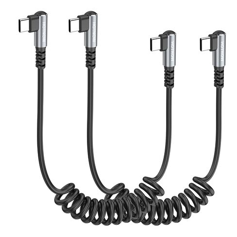 كابل USB C ملفوف قصير 90 درجة إلى USB C للسيارة، قطعتان (0.6FT إلى 1FT) in Kuwait