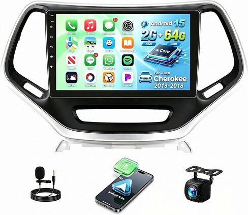 4-Core 64G Android 15 Car Stereo for Jeep Cherokee 2013-2018 Radio in Saudi Arabia