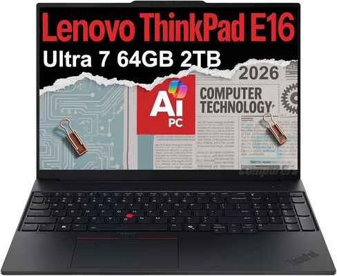 Lenovo ThinkPad E16 Laptop, 16" FHD+, Ultra 7 155U, 64GB DDR5, 2TB SSD in Kuwait