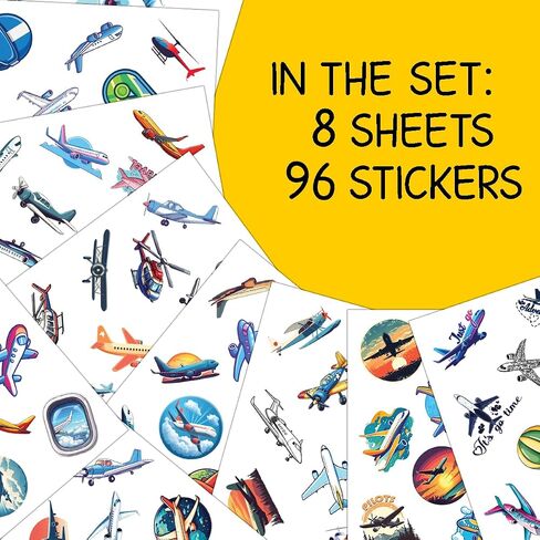 100pcs ملصقات طائرة للأطفال شارات مقاومة للماء لزجاجات المياه المحمول أمتعة الكمبيوتر القصاصات المراهقة للبالغين الفتيات مضحك حفلة عيد ميلاد in Kuwait