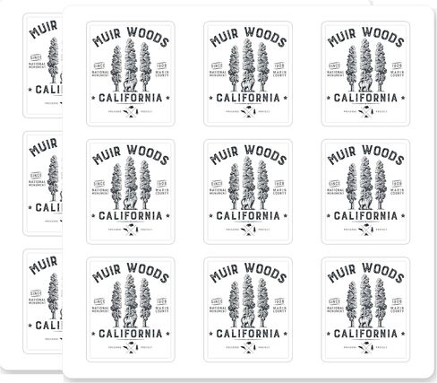 Muir Woods National Monument California Redwood Park Bear Vintage Marin County 1908 Preserve Protect Waterproof 18 Pack 2 Inch Vinyl Decal Sticker in Saudi Arabia