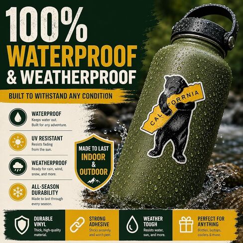 Muir Woods National Monument California Redwood Park Bear Vintage Marin County 1908 Preserve Protect Waterproof 18 Pack 2 Inch Vinyl Decal Sticker in Saudi Arabia